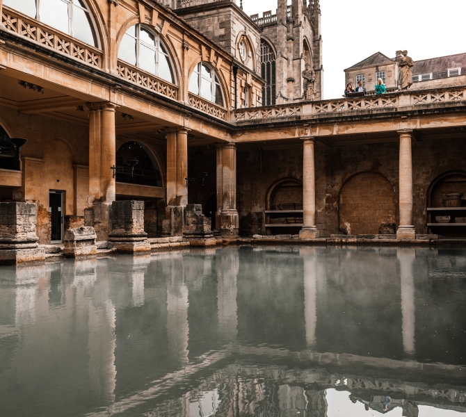 The Roman Baths in Bath, Somerset, England