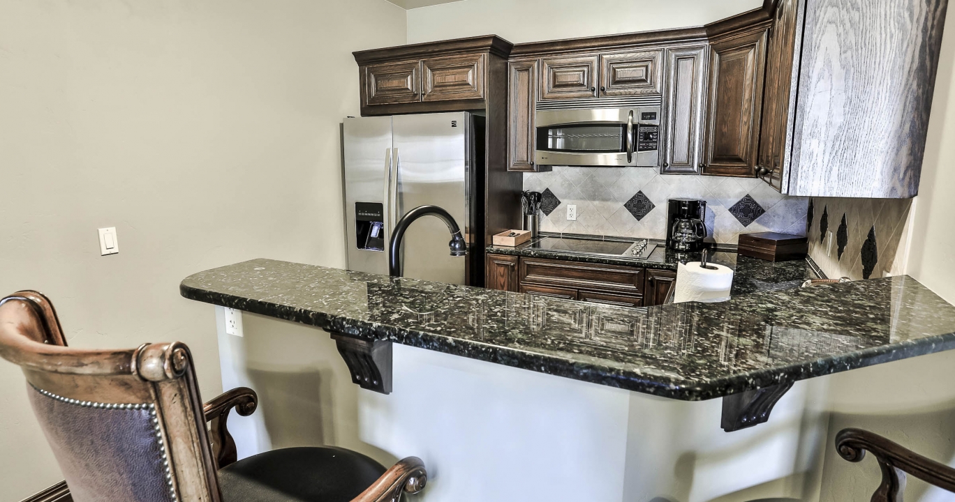 The Kitchen area in the MacComb Suite