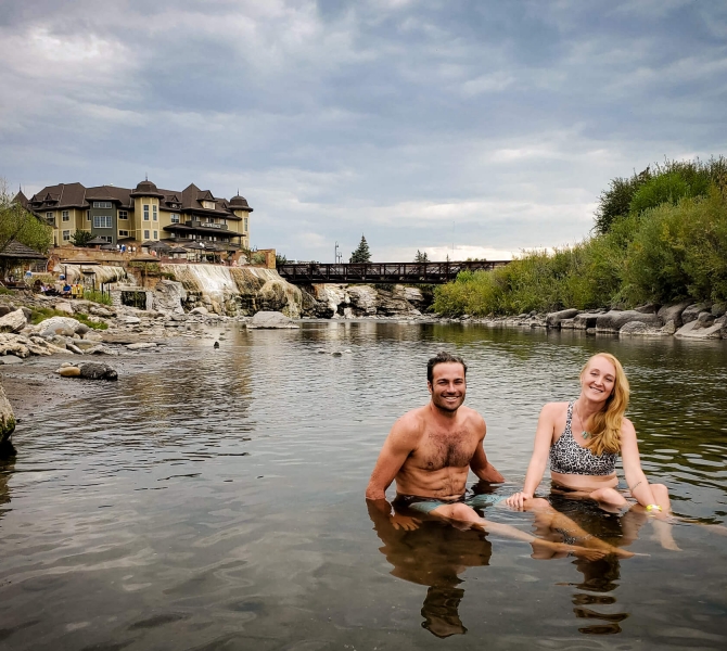 Soaking in the San Juan River at The Springs Resort
